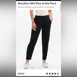 Athleta Black Brooklyn Mid Rise Ankle Pant -14 Tall